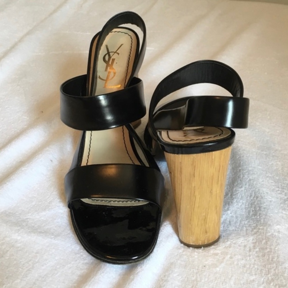 YSL block heel sandals